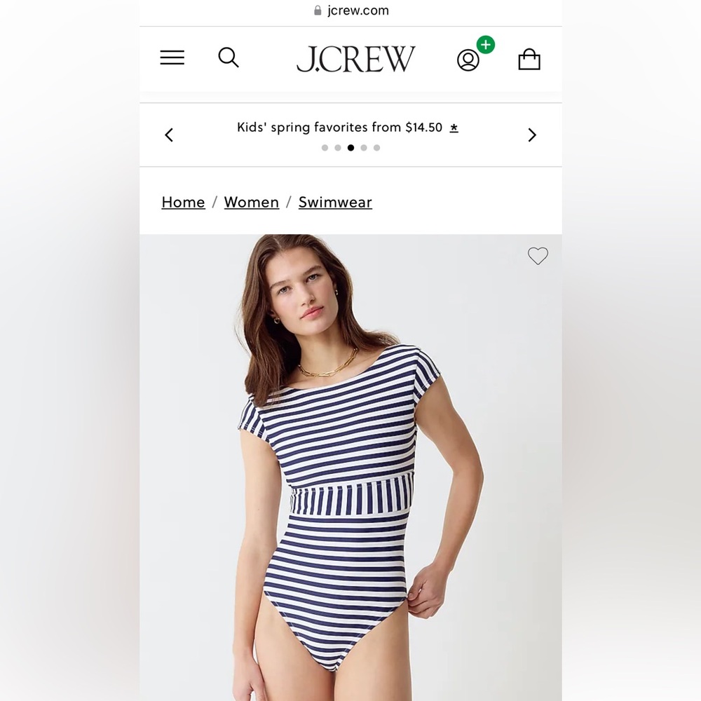 Jcrew Cap-sleeve One-piece Swimsuit